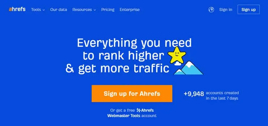 Ahrefs home page